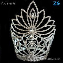 Fashion crystal large pageant crowns, wholesale pageant crowns, large customized wedding tiara